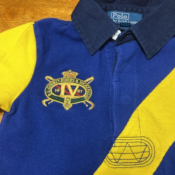 Polo Ralph Lauren Kids Boys Size 18 Month Riders Jockey Rugby Stripe Polo Shirt - Picture 2 of 7